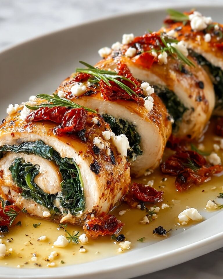 Rolled Chicken with Feta, Spinach, and Sun-Dried Tomatoes Recipe