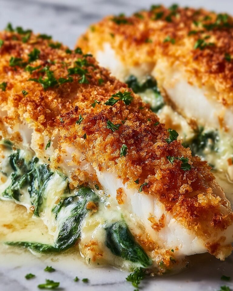 Stuffed Catfish with Cheese, Spinach, and Shrimp Recipe