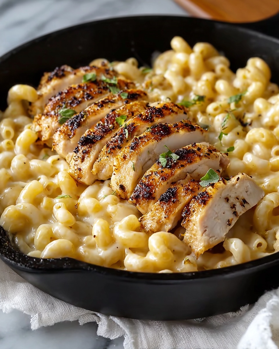 Spicy Honey Pepper Chicken with Creamy Macaroni and Cheese Recipe - Recipe Image