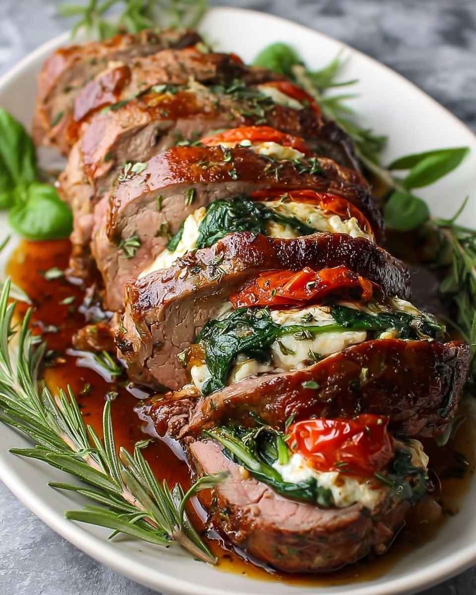 Italian Stuffed Flank Steak Recipe - Recipe Image