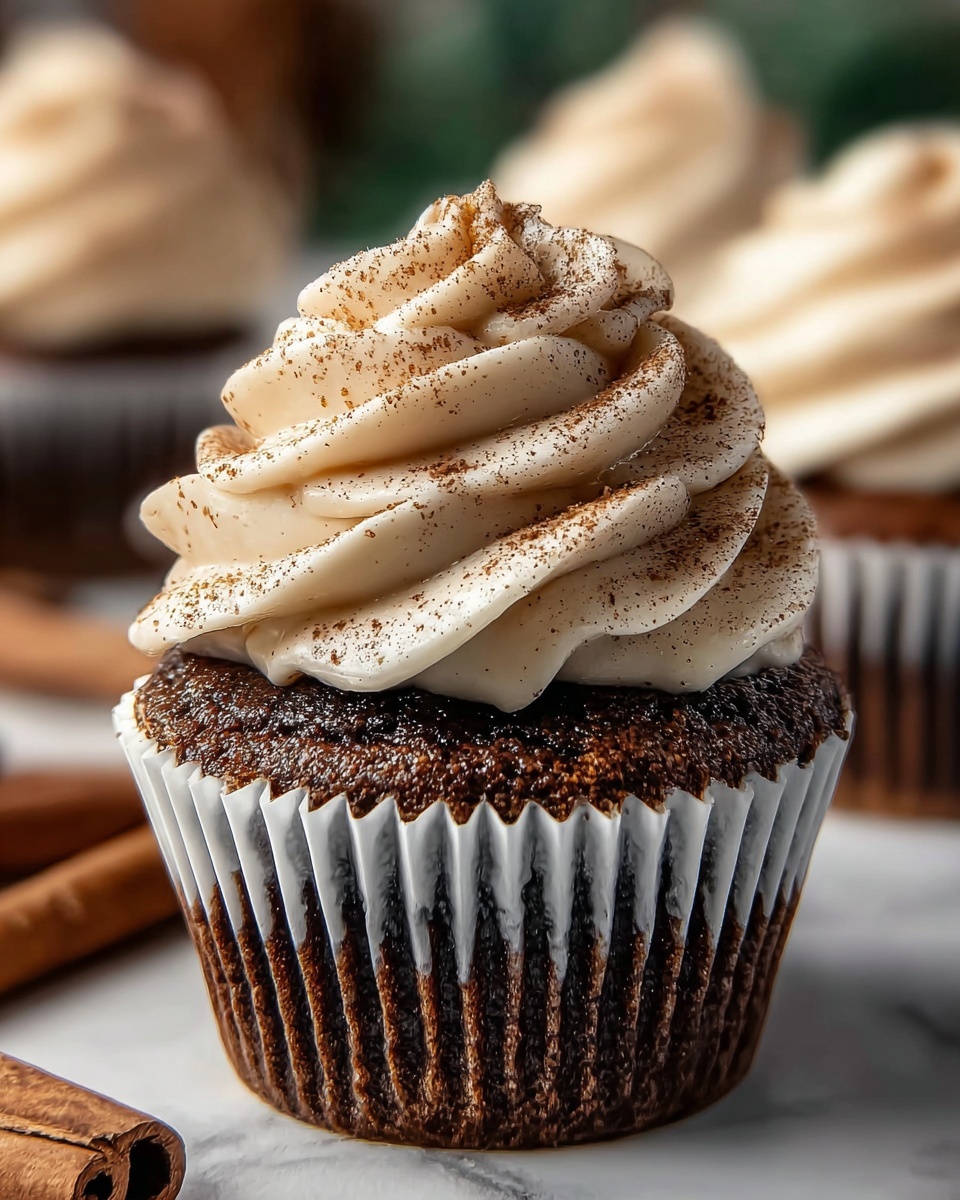 Cozy Gingerbread Cupcakes with Cinnamon Cream Cheese Frosting Recipe - Recipe Image
