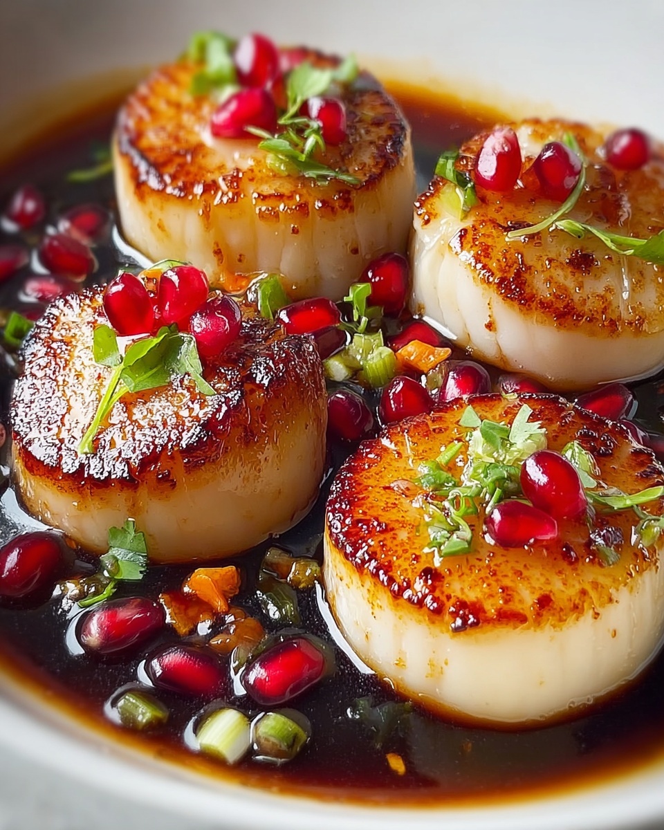 Seared Scallops with Pomegranate and Meyer Lemon Recipe - Recipe Image