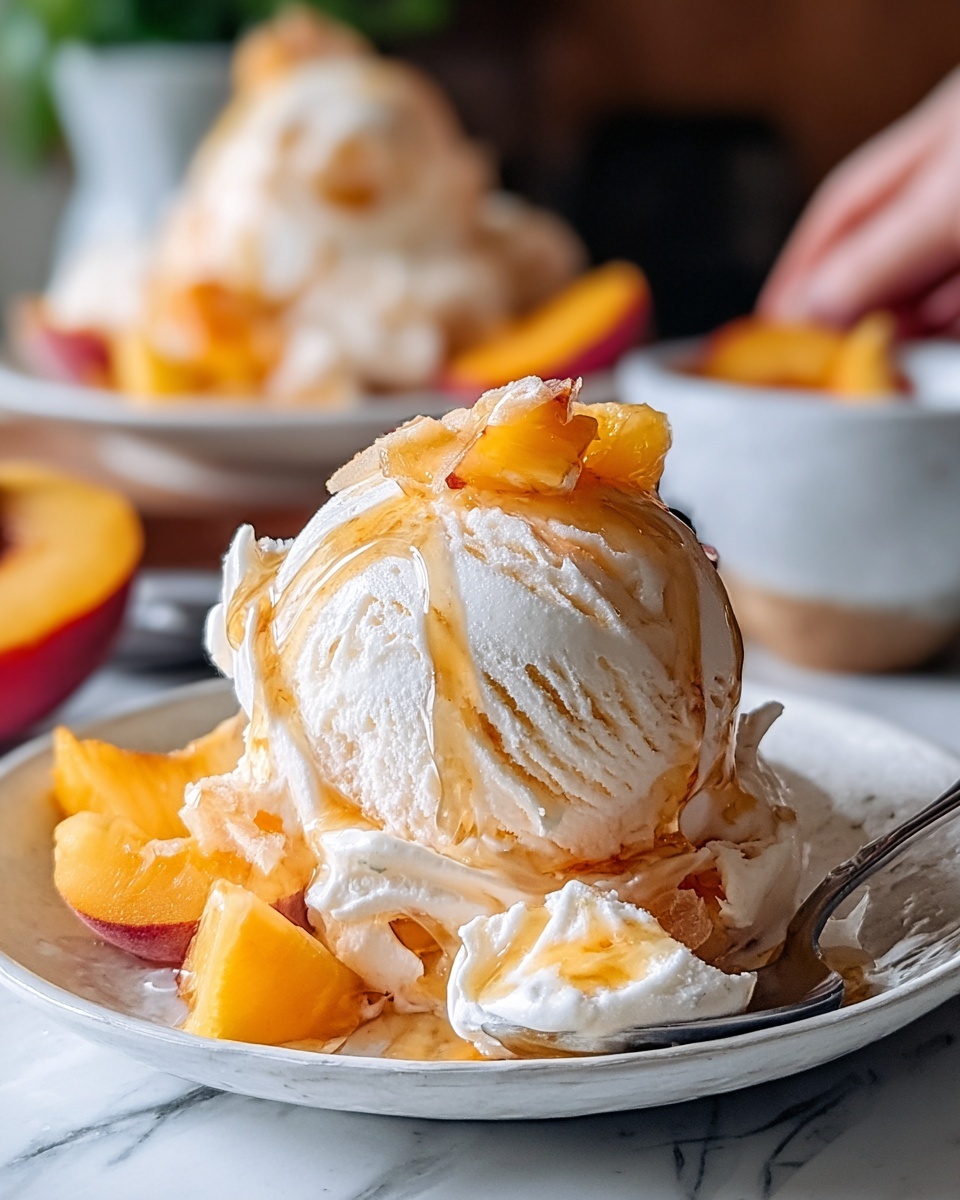 Homemade Peach Ice Cream Recipe - Recipe Image
