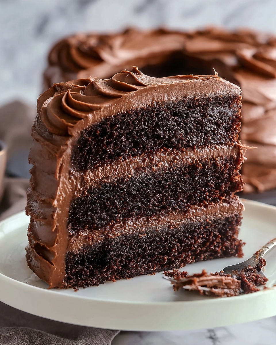 Homemade Chocolate Cake with Rich Chocolate Frosting Recipe - Recipe Image