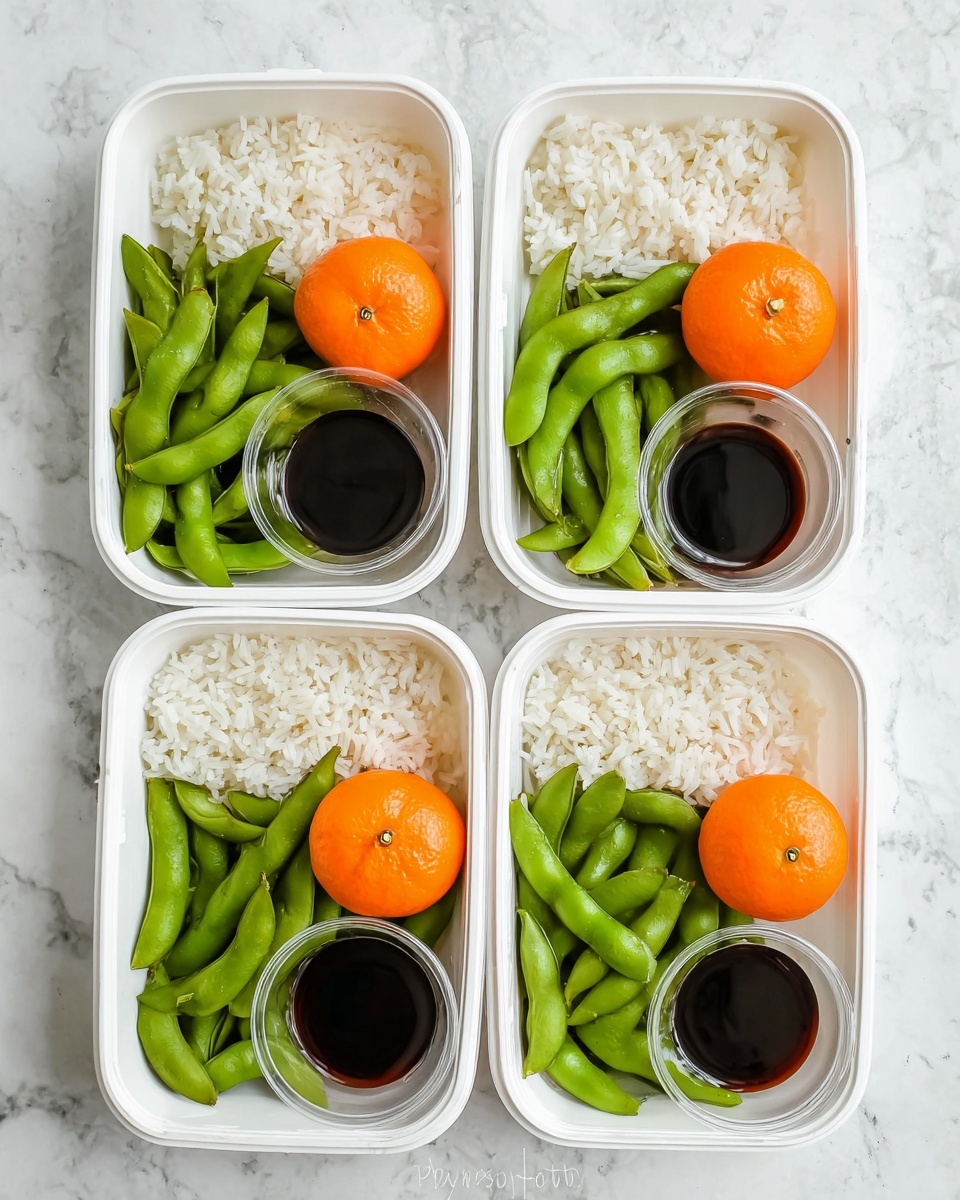 Edamame and White Rice Lunchbox Idea Recipe - Recipe Image