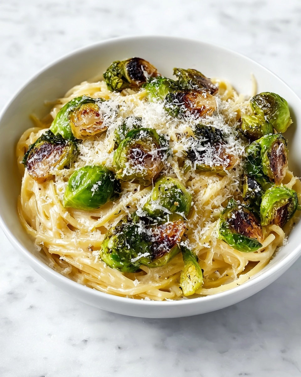 Creamy Roasted Brussels Sprouts Pasta Recipe - Recipe Image