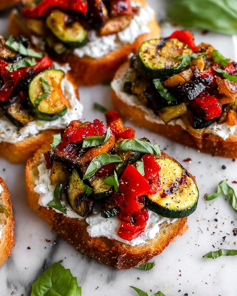 Savory Roasted Vegetable Bruschetta Recipe - Recipe Image
