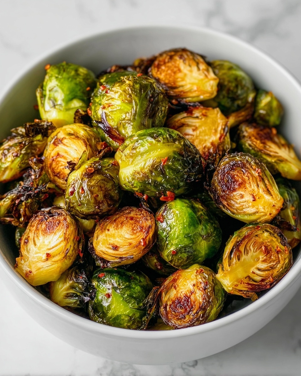 Savory Hot Honey Brown Butter Brussels Sprouts Recipe - Recipe Image