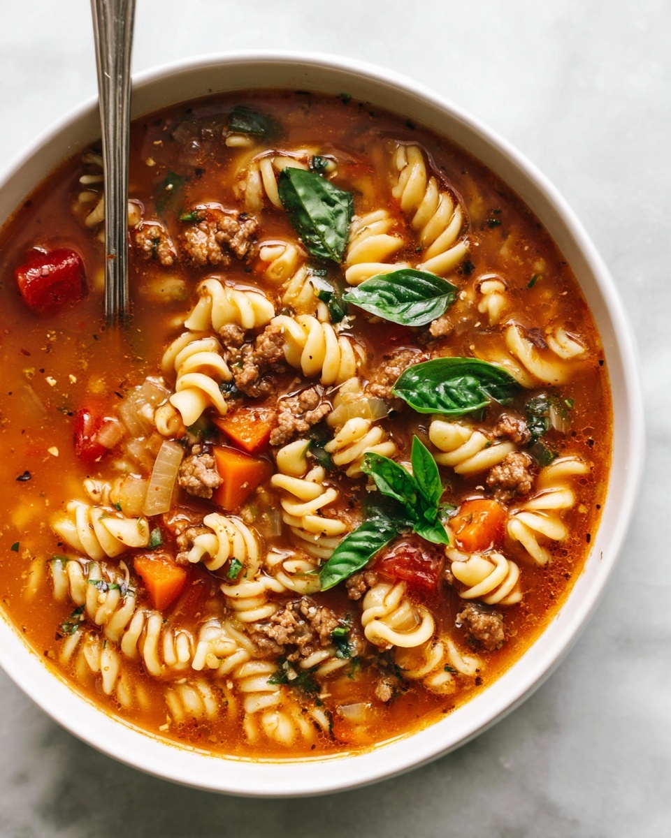 Italian Sausage and Pasta Soup Recipe - Recipe Image