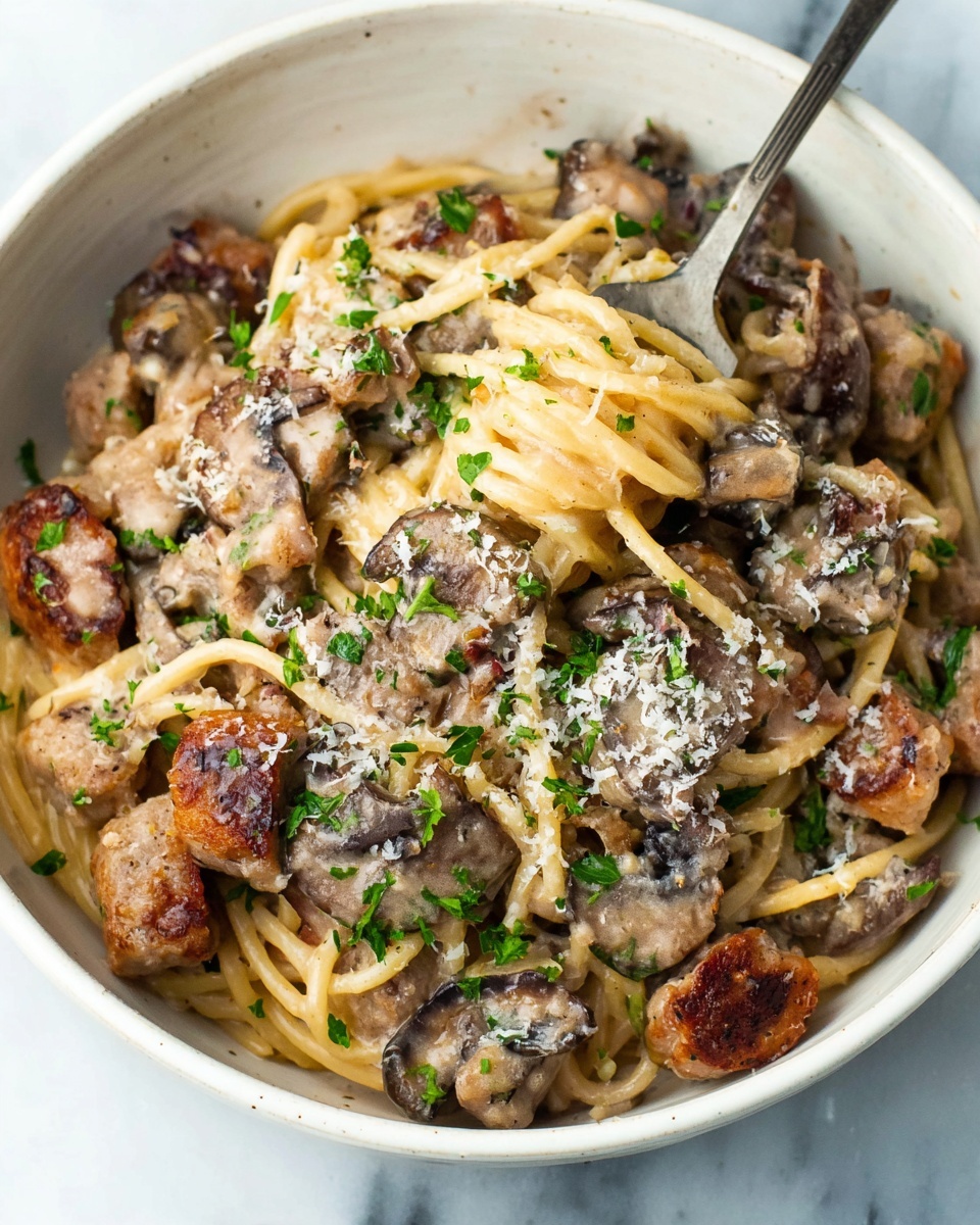 Italian Sausage Mushroom Pasta Recipe - Recipe Image