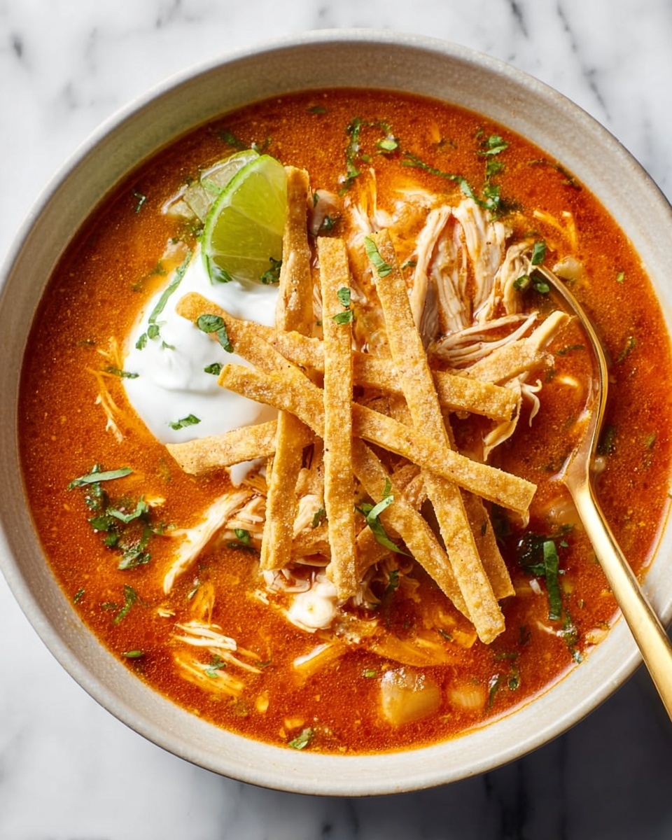 Easy Chicken Tortilla Soup Recipe - Recipe Image