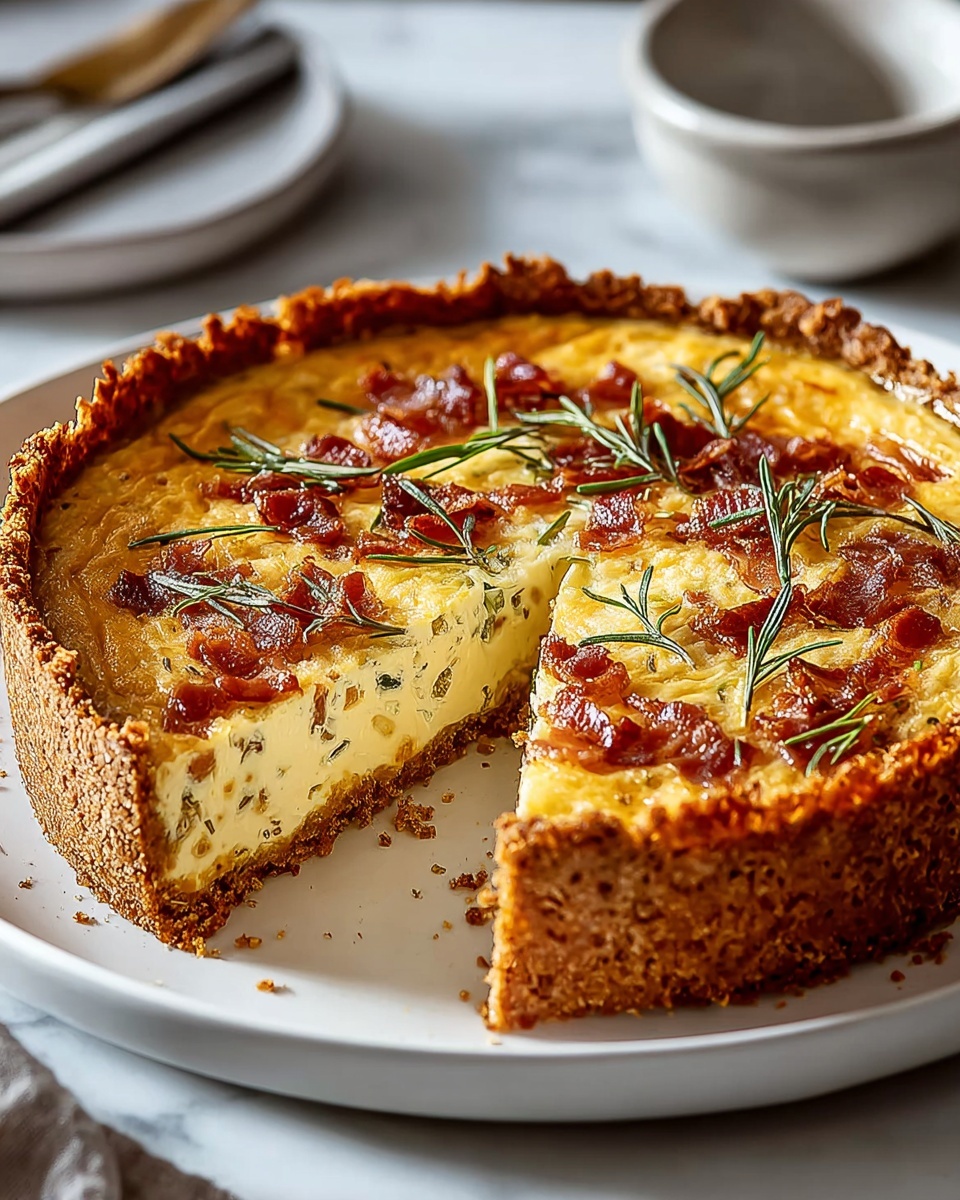 Hash Brown Crust Bacon and Cheddar Quiche Recipe - Recipe Image