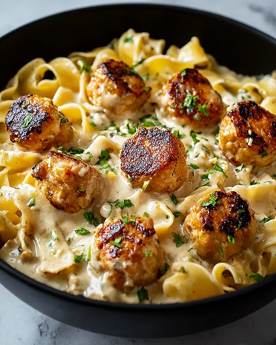 Garlic Butter Chicken Bites with Creamy Parmesan Pasta Recipe - Recipe Image