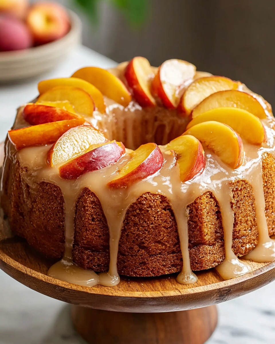 Moist Peach Cake with Cinnamon Glaze Recipe - Recipe Image