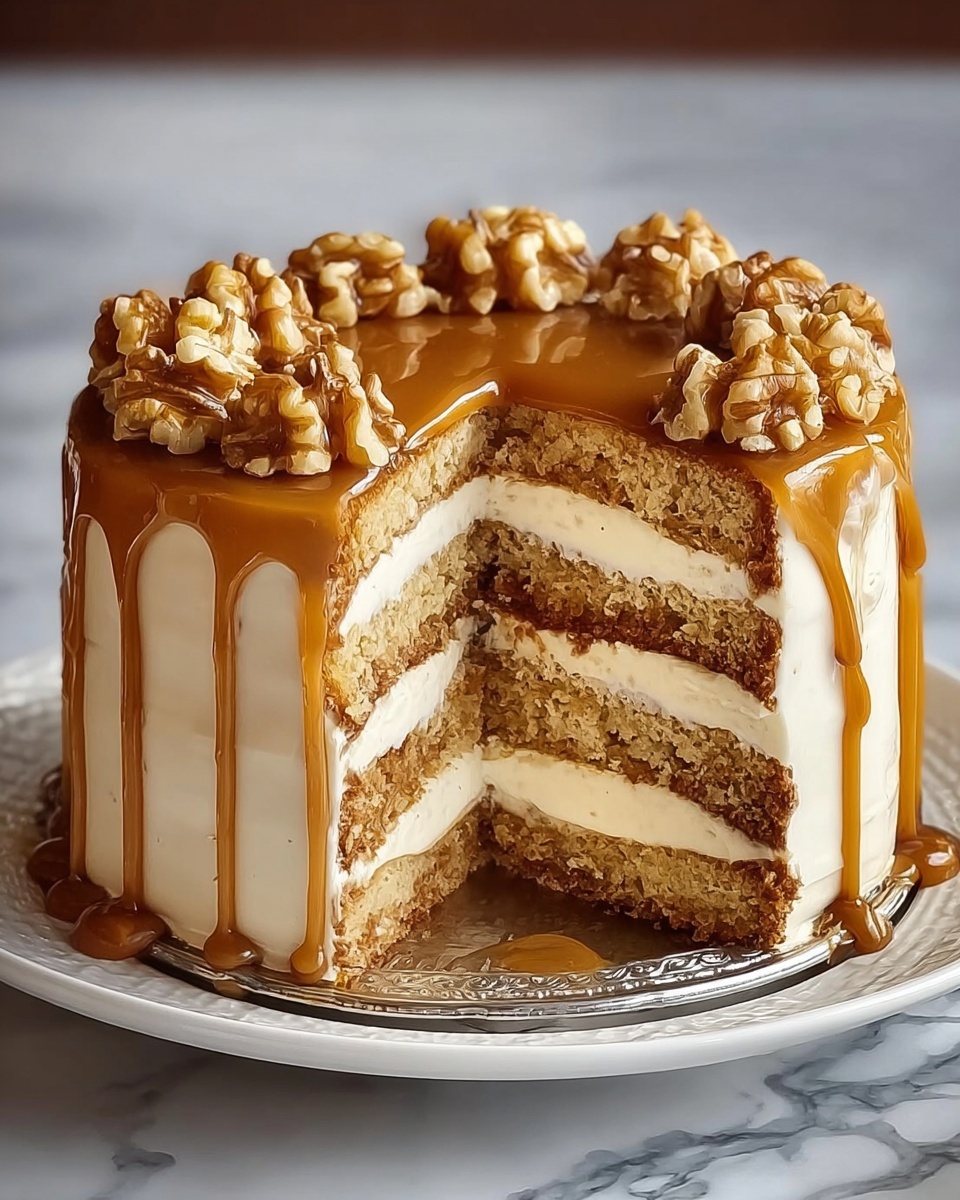 Heavenly Banana Walnut Cream Cake Recipe - Recipe Image