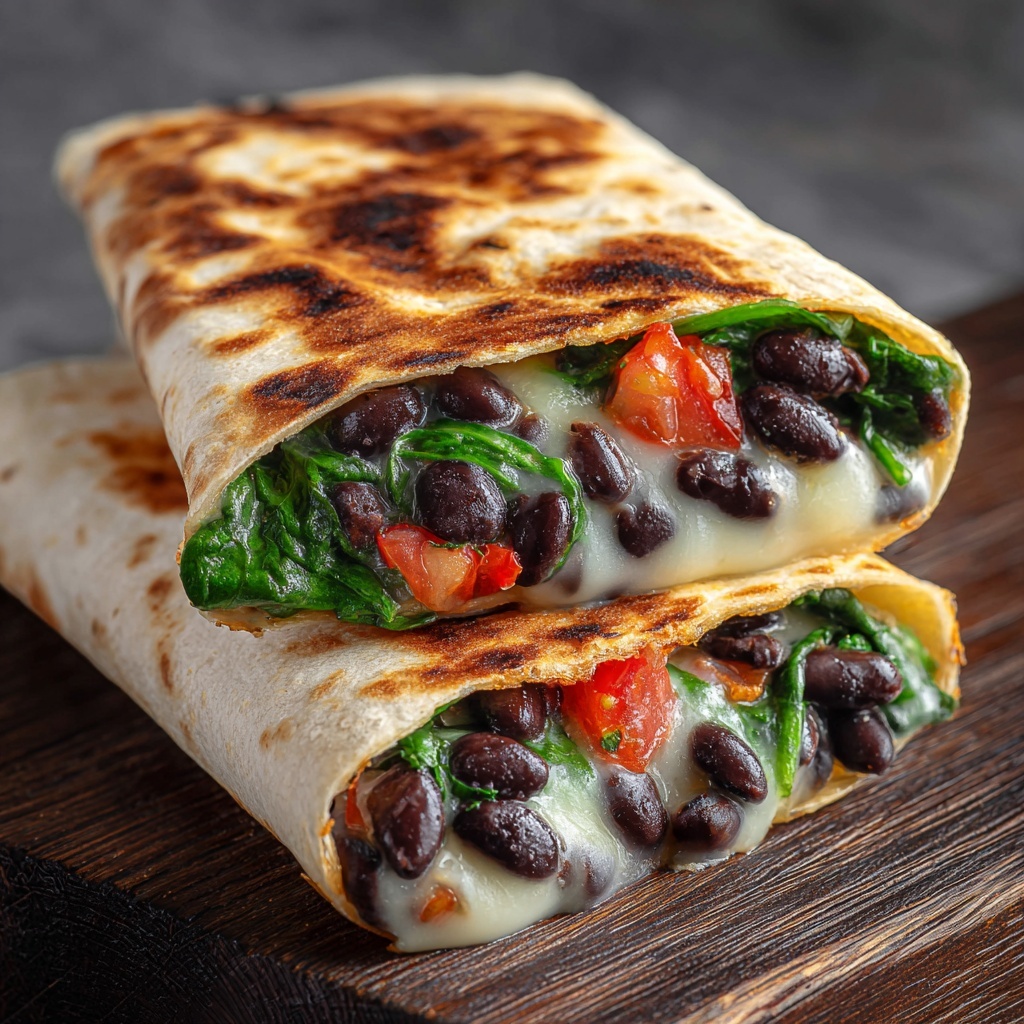 Spinach & Black Bean Folded Wraps Recipe - Recipe Image