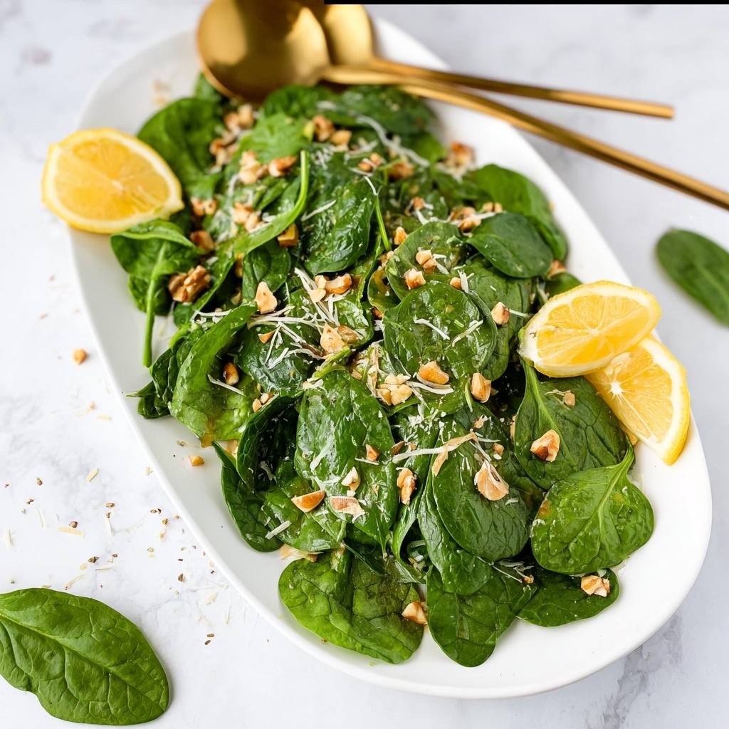 Simple Spinach Salad with Toasted Walnuts and Parmesan Recipe - Recipe Image