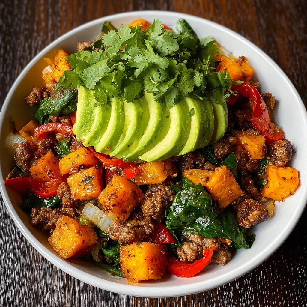 Ground Beef and Sweet Potato Skillet with Spiced Vegetables Recipe - Recipe Image