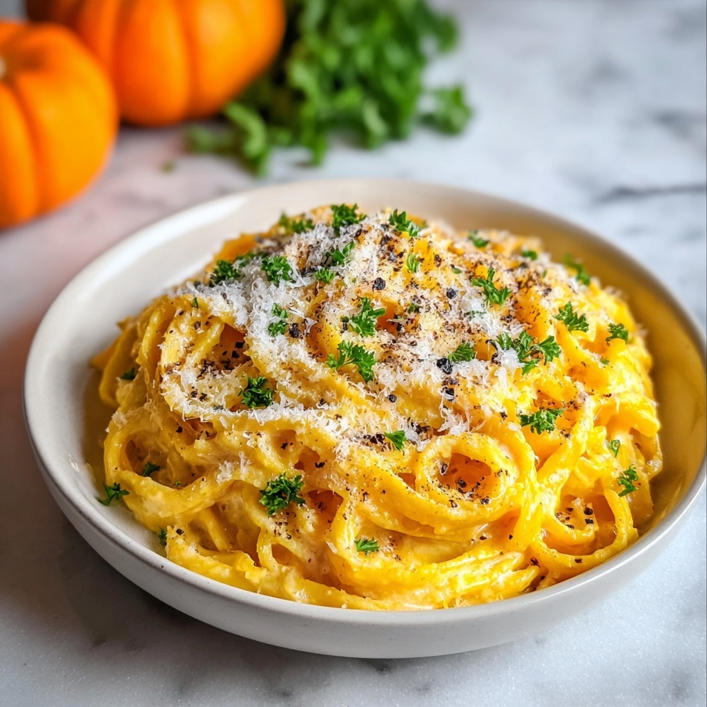 Creamy Roasted Pumpkin Alfredo Pasta Recipe - Recipe Image