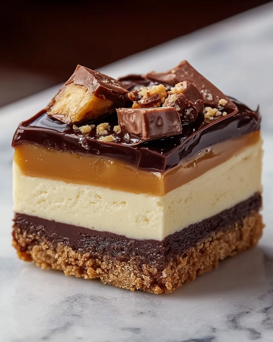 Homemade No-Bake Twix Cheesecake Recipe - Recipe Image