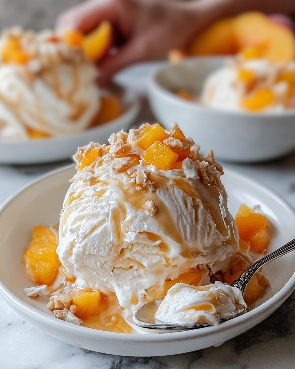 Homemade Peach Ice Cream Recipe - Recipe Image