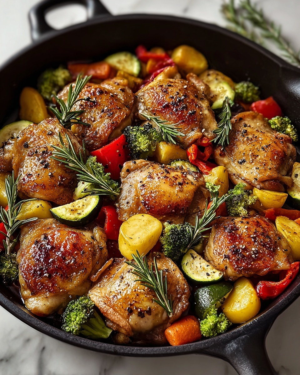 Healthy Chicken and Vegetables Skillet Recipe - Recipe Image