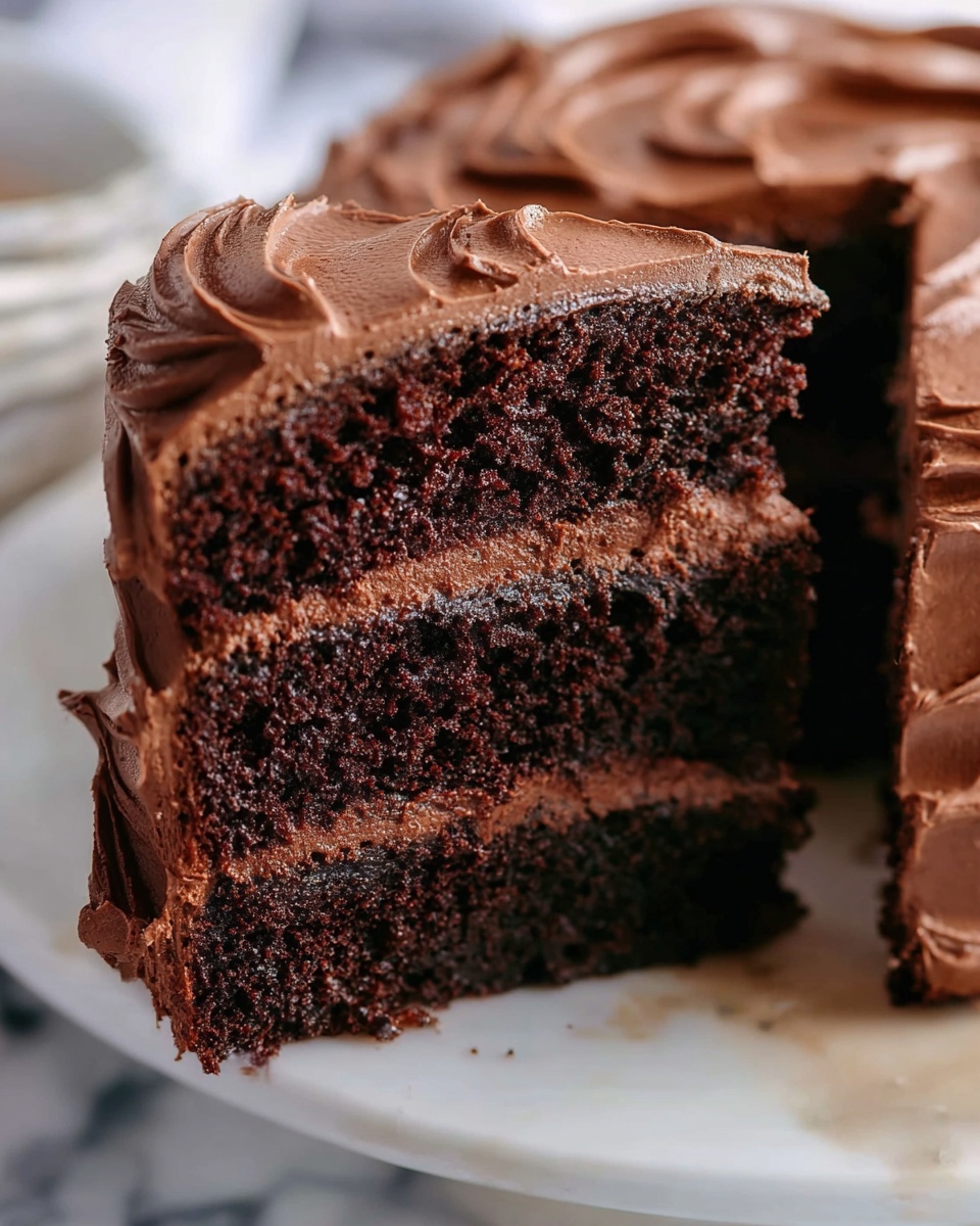 Homemade Chocolate Cake with Rich Chocolate Frosting Recipe - Recipe Image