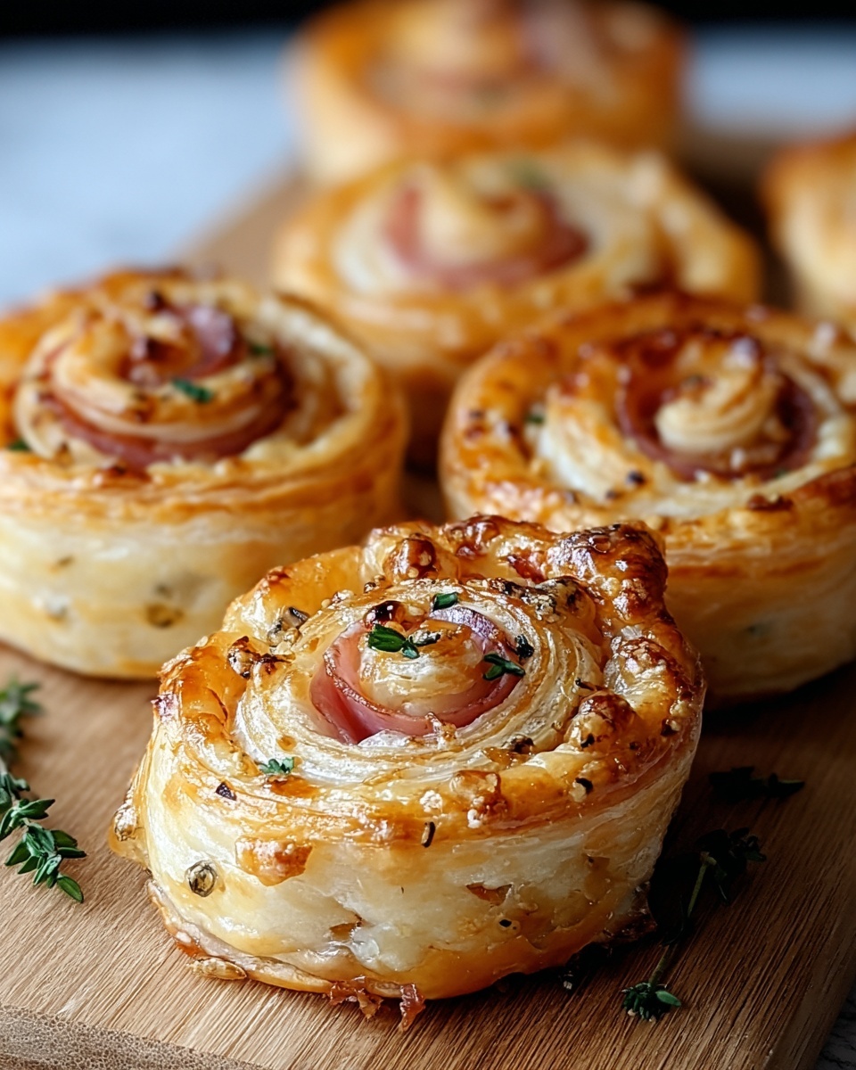 Ham and Cheese Puff Pastry Pinwheels Recipe - Recipe Image