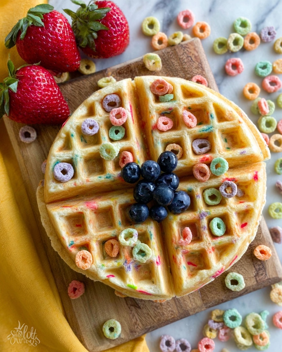 Froot Loop Waffles Recipe - Recipe Image