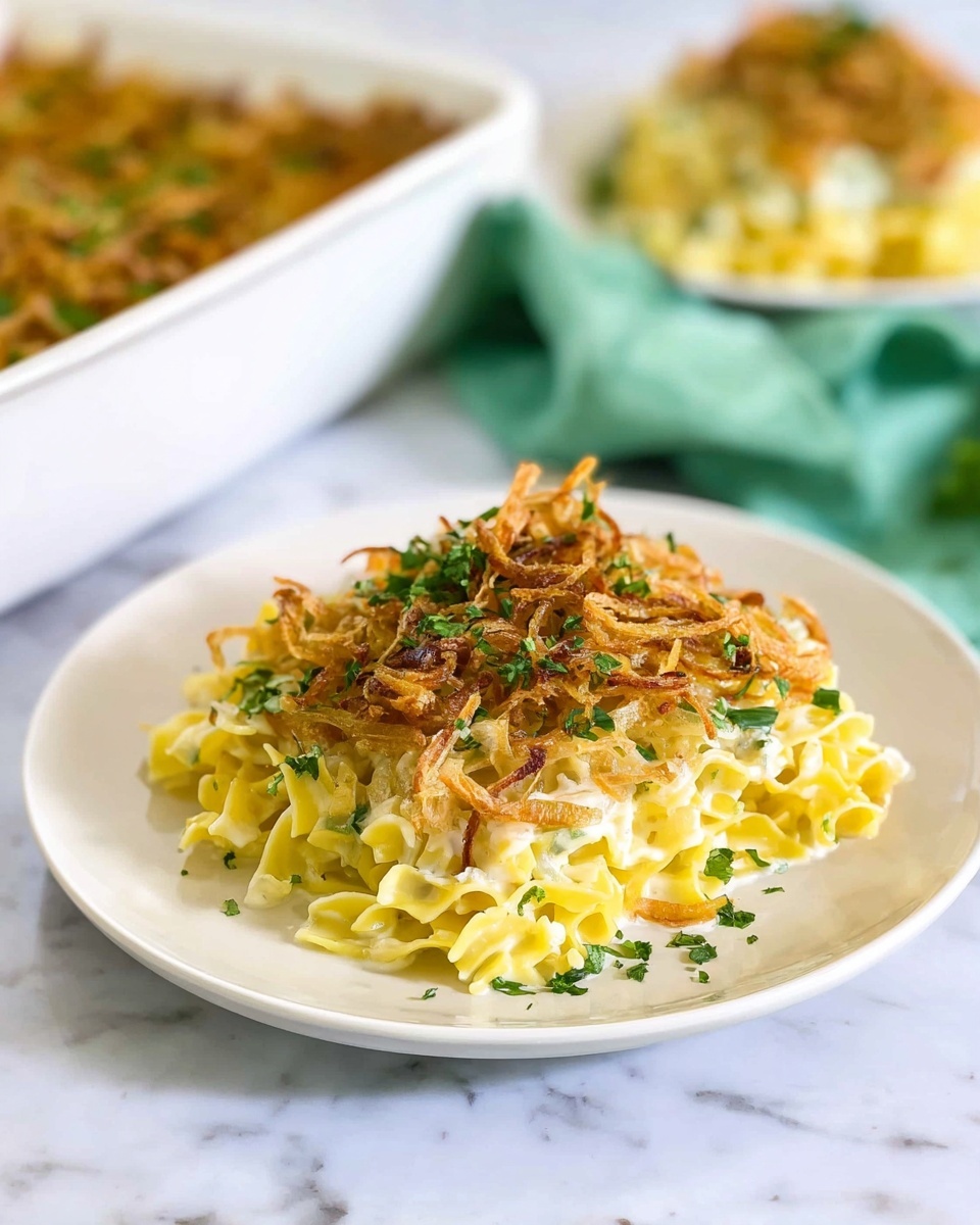 French Onion Chicken Noodle Casserole Recipe - Recipe Image