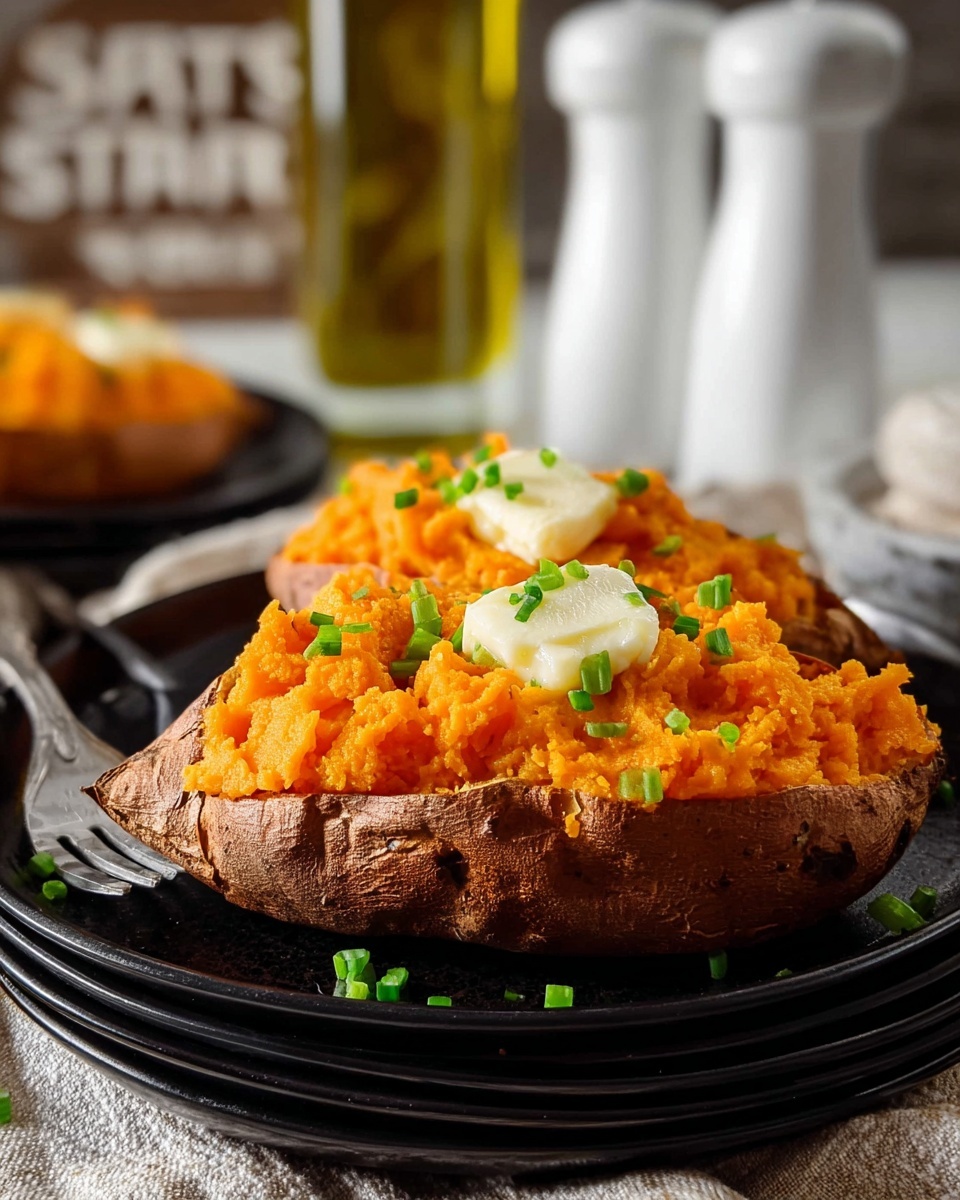 Air Fryer Baked Sweet Potatoes with Butter and Chives Recipe - Recipe Image