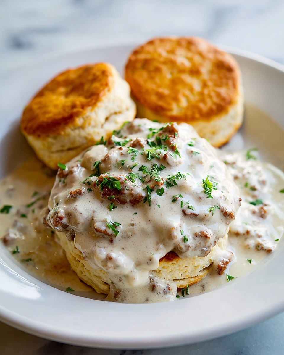 Homemade Biscuits and Sausage Gravy Recipe - Recipe Image