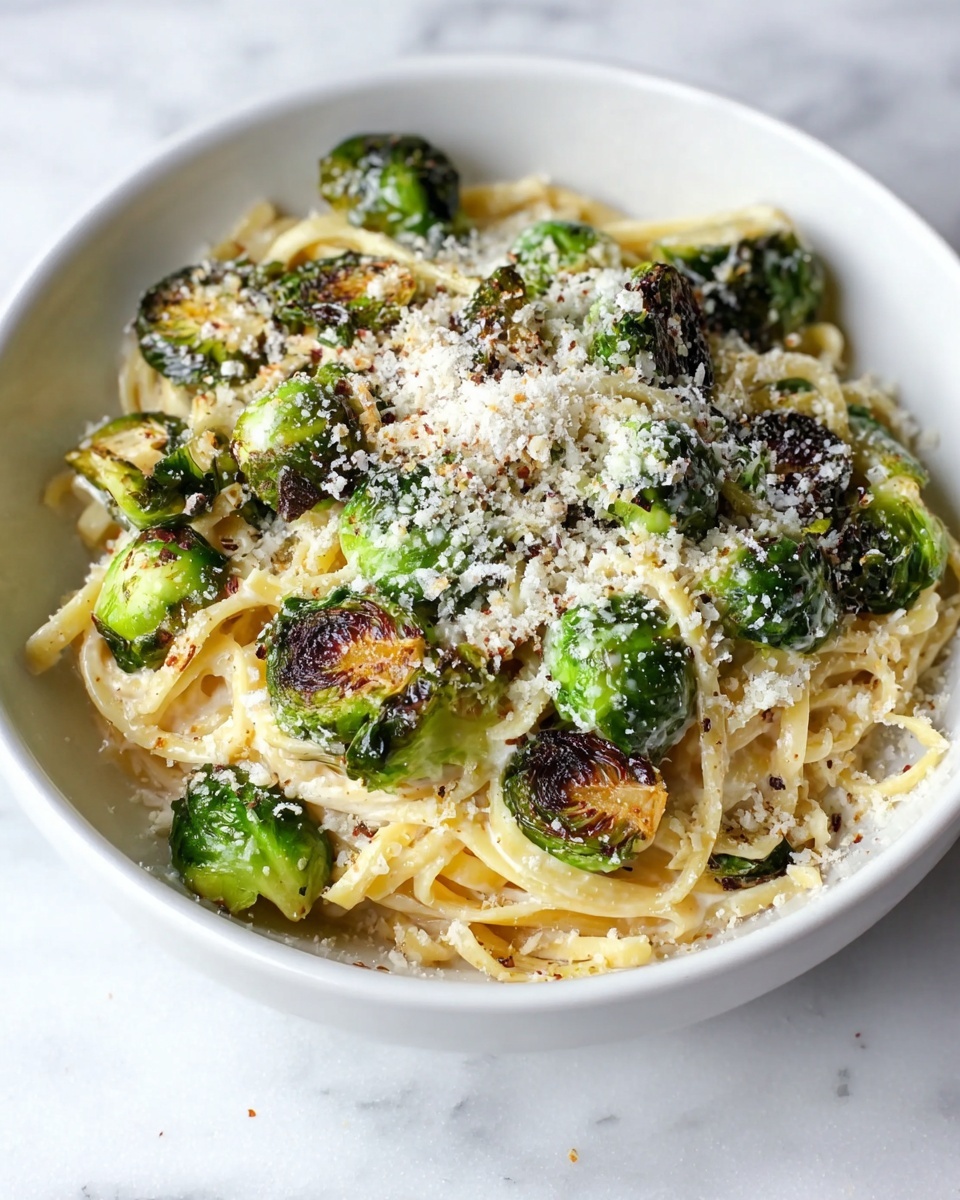 Creamy Roasted Brussels Sprouts Pasta Recipe - Recipe Image