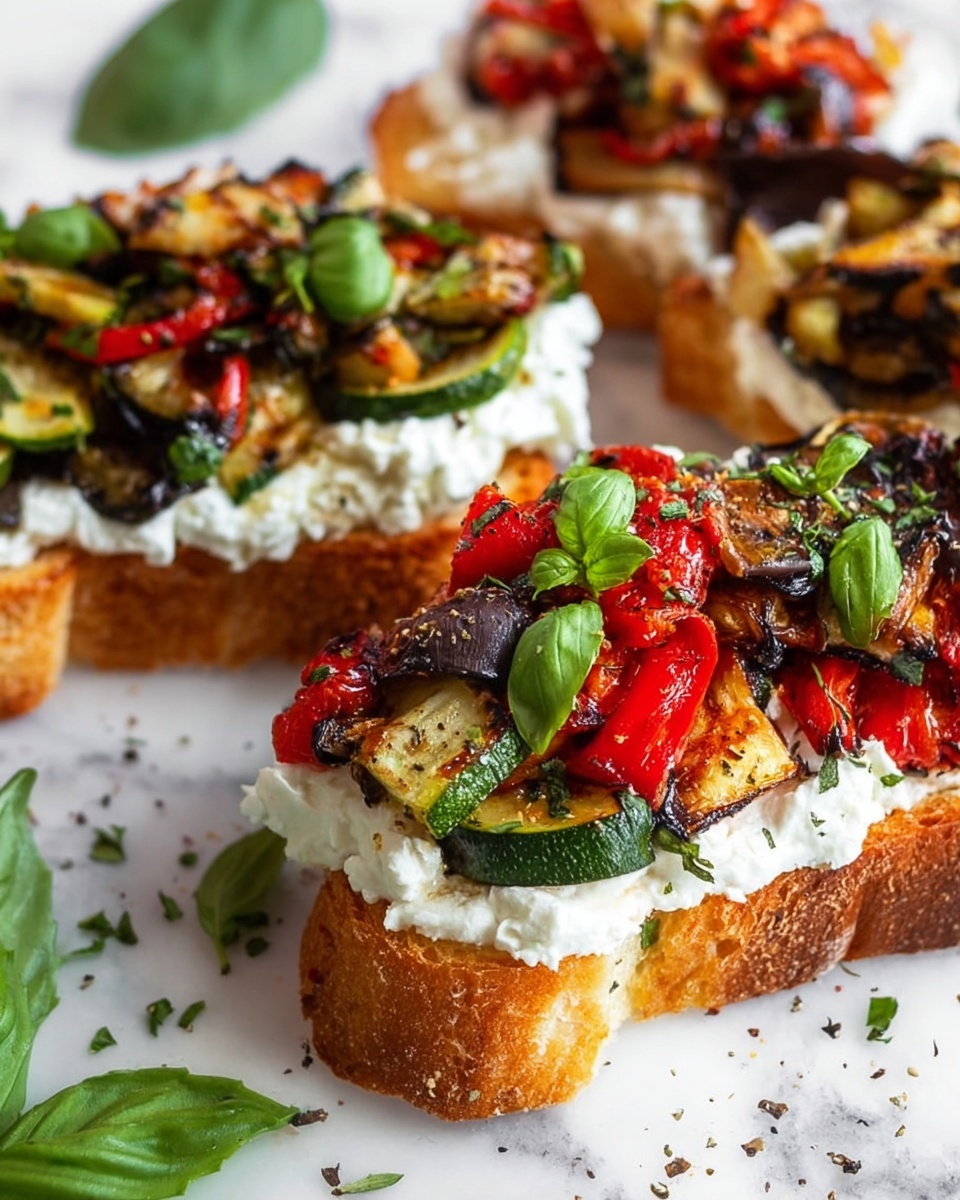 Savory Roasted Vegetable Bruschetta Recipe - Recipe Image