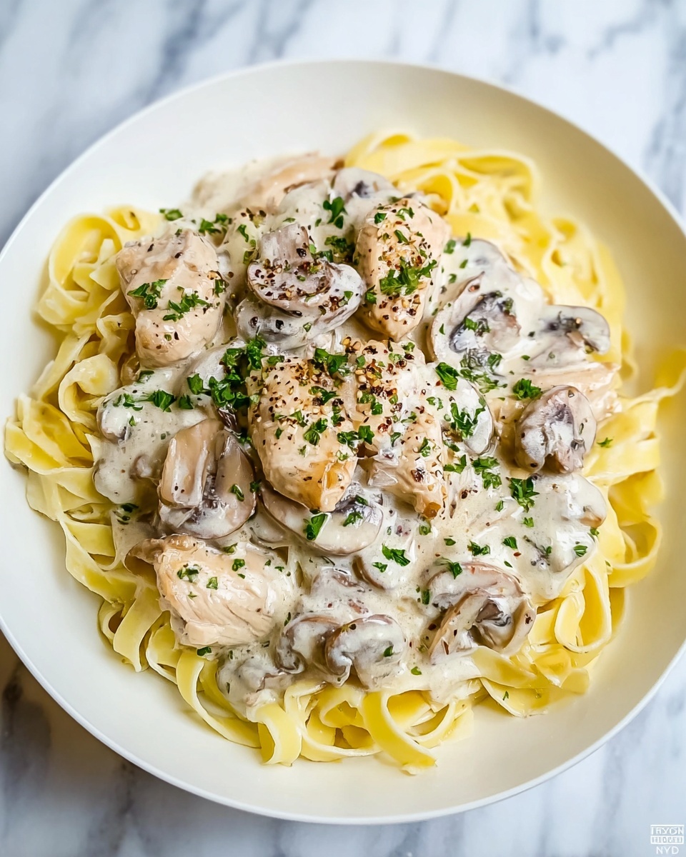 Creamy Chicken and Mushroom Pasta Recipe - Recipe Image