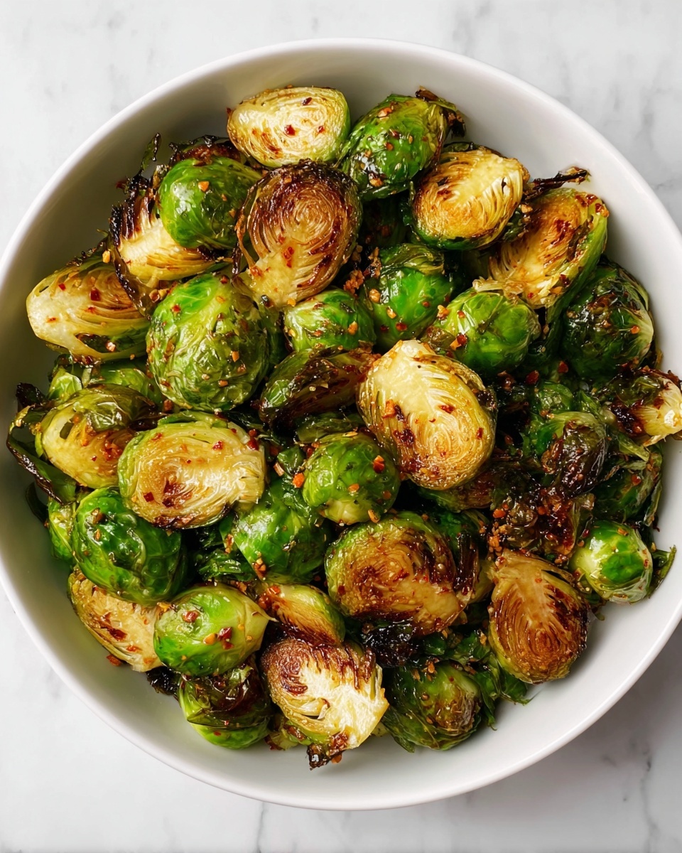 Savory Hot Honey Brown Butter Brussels Sprouts Recipe - Recipe Image