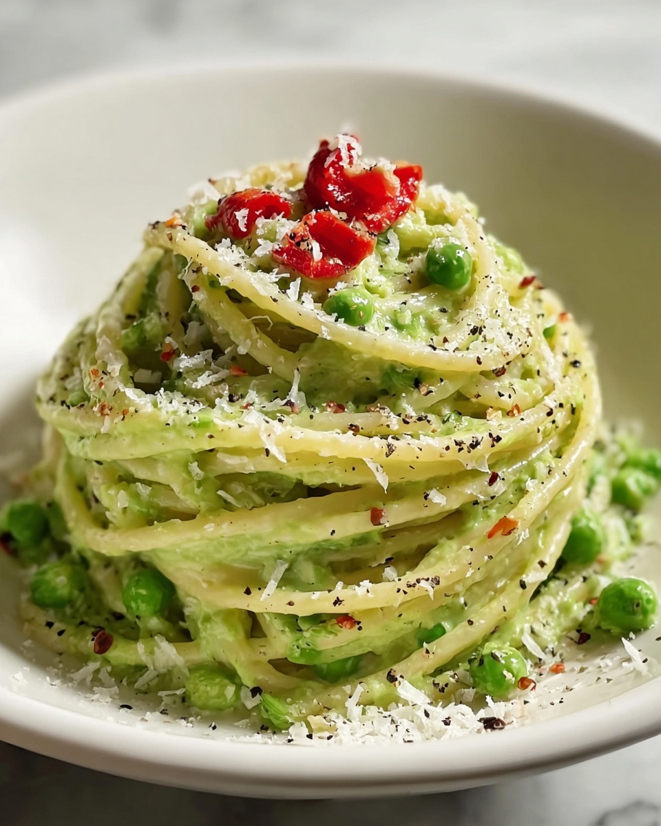 Creamy Fresh Pea Pasta Recipe - Recipe Image