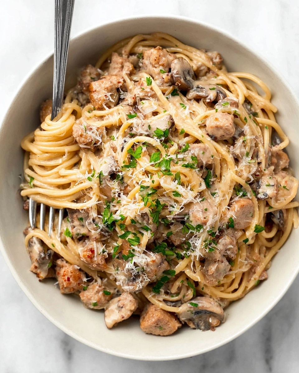 Italian Sausage Mushroom Pasta Recipe - Recipe Image