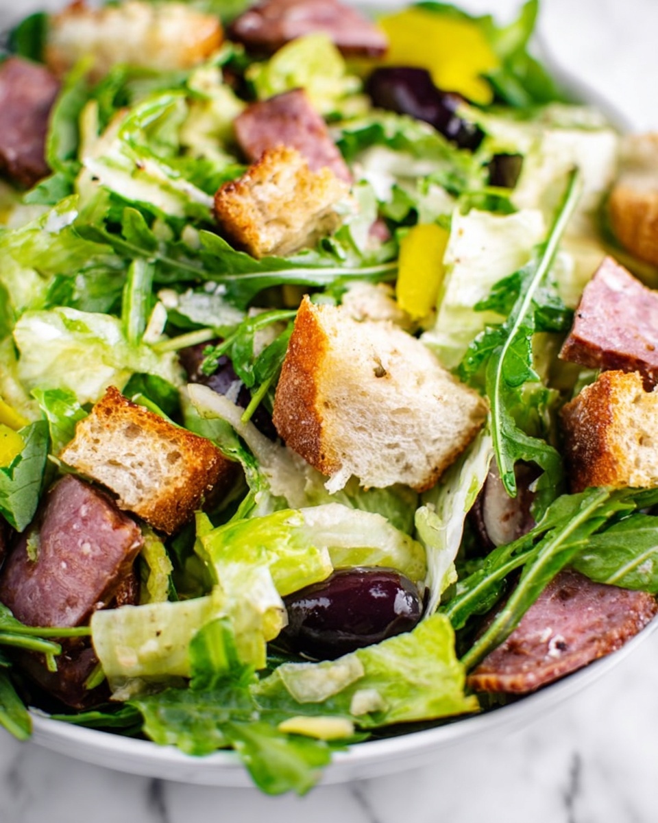 Italian Chopped Salad with Homemade Croutons Recipe - Recipe Image