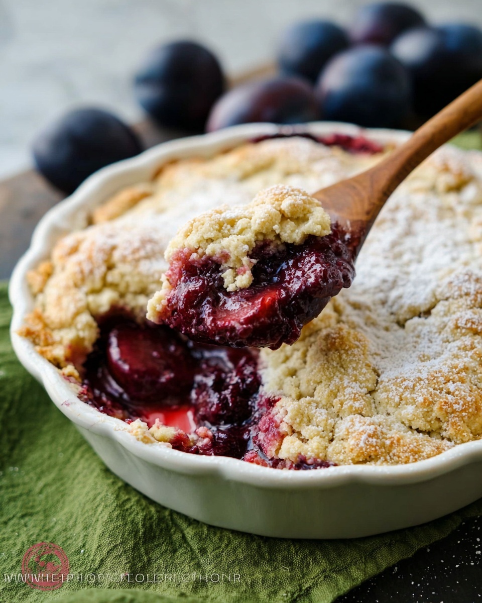 Rustic Plum Biscuit Pie Recipe - Recipe Image