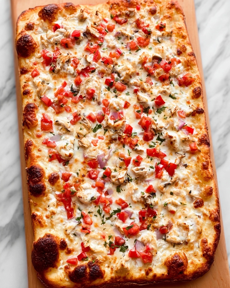 Chicken Pizza with Creamy Garlic Sauce Recipe - Recipe Image