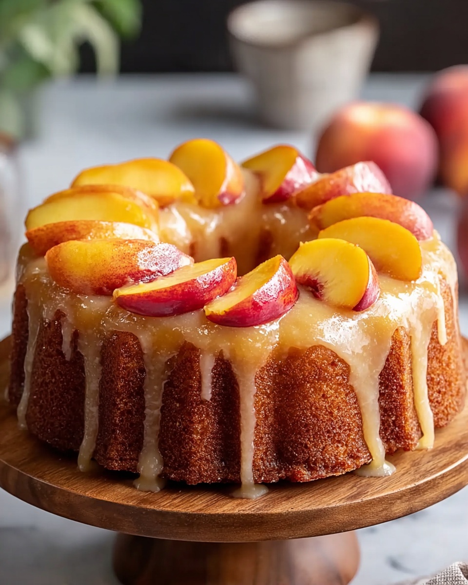 Moist Peach Cake with Cinnamon Glaze Recipe - Recipe Image