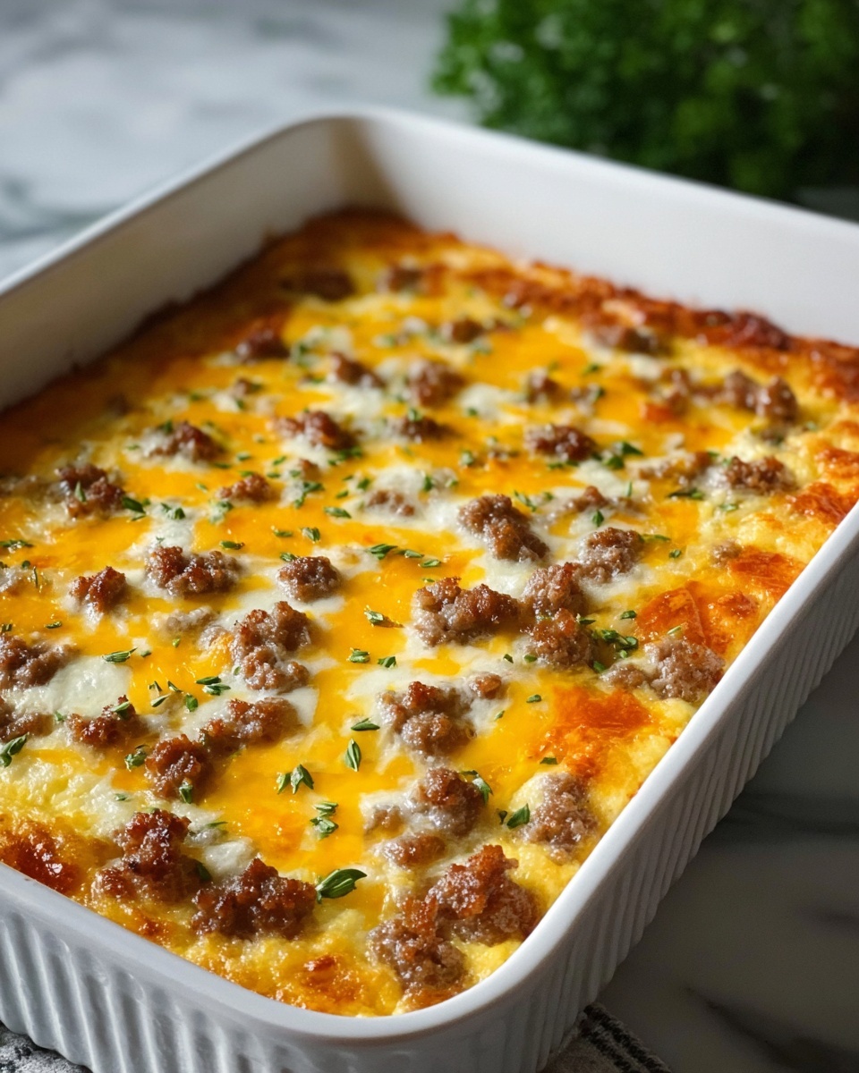 Sausage Hash Brown Breakfast Casserole Recipe - Recipe Image