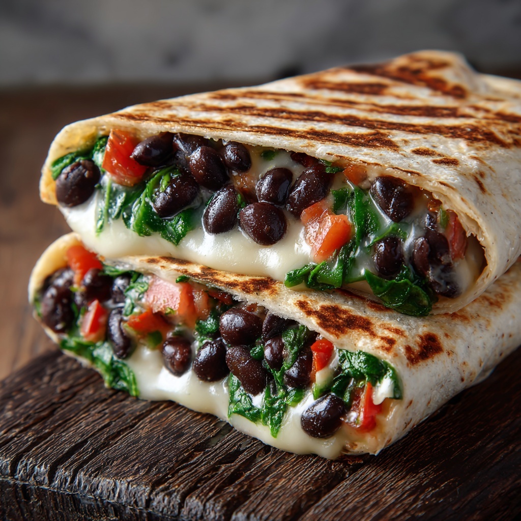 Spinach & Black Bean Folded Wraps Recipe - Recipe Image
