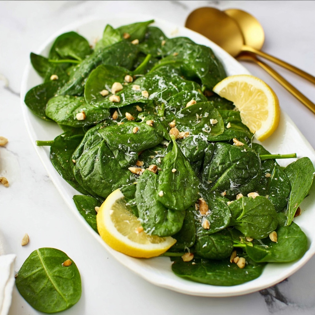 Simple Spinach Salad with Toasted Walnuts and Parmesan Recipe - Recipe Image