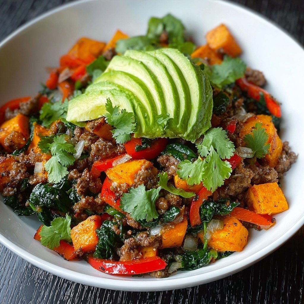 Ground Beef and Sweet Potato Skillet with Spiced Vegetables Recipe - Recipe Image