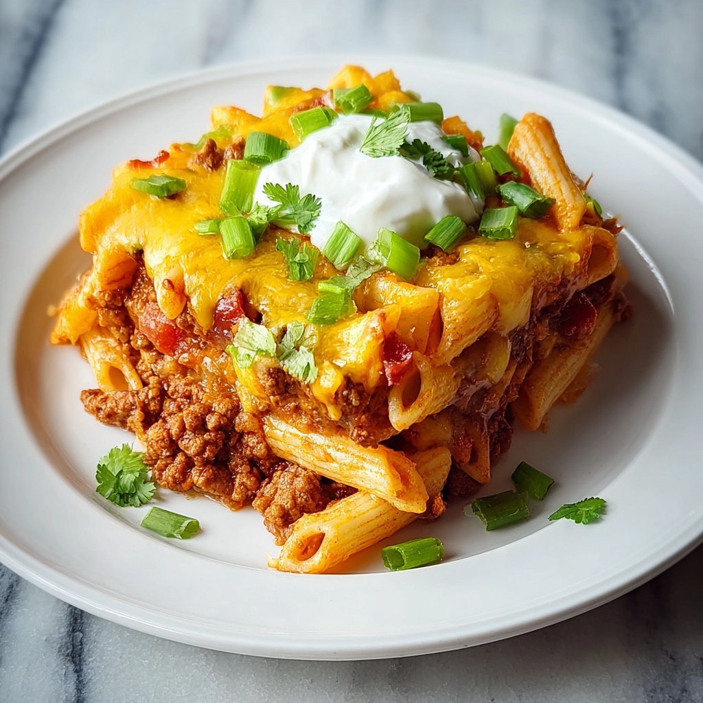 Spicy Cheesy Baked Enchilada Pasta Recipe - Recipe Image