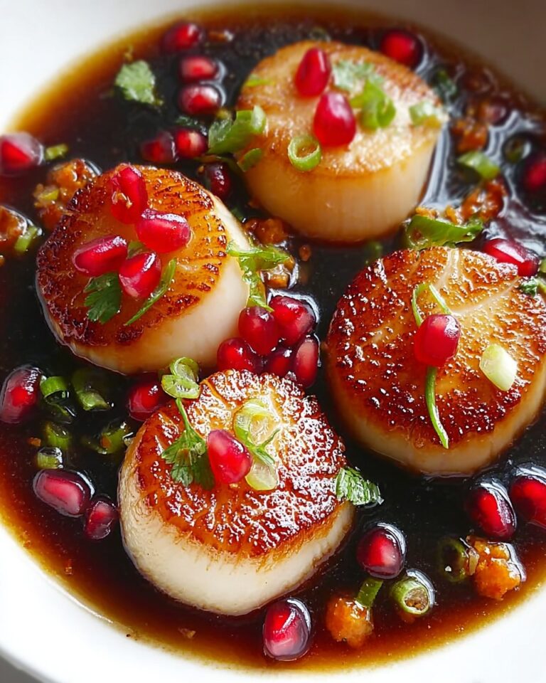 Seared Scallops with Pomegranate and Meyer Lemon Recipe