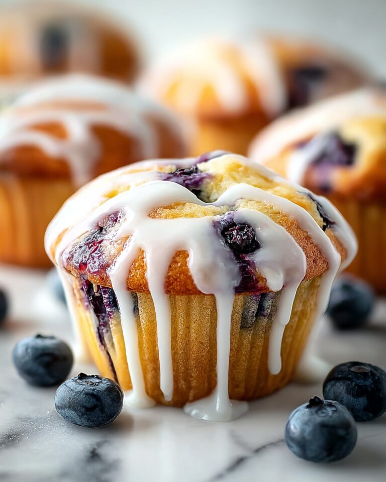 Homemade Blueberry Muffins With Fresh Lemon Glaze Recipe