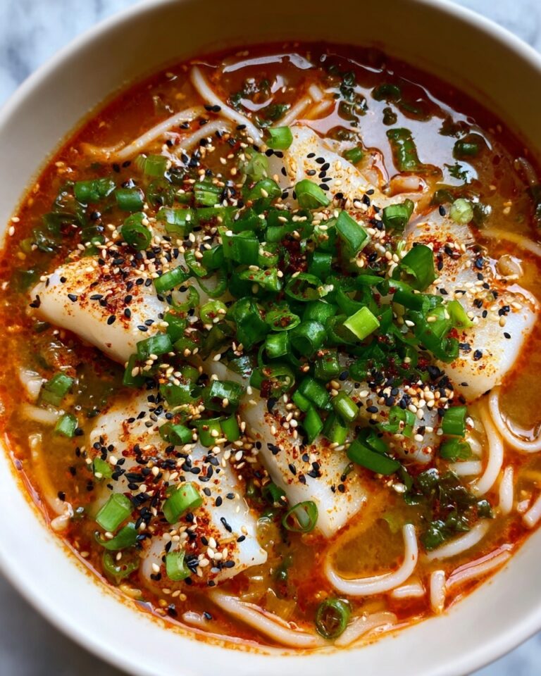 Creamy Gochujang Udon Soup with Fresh Fish Recipe